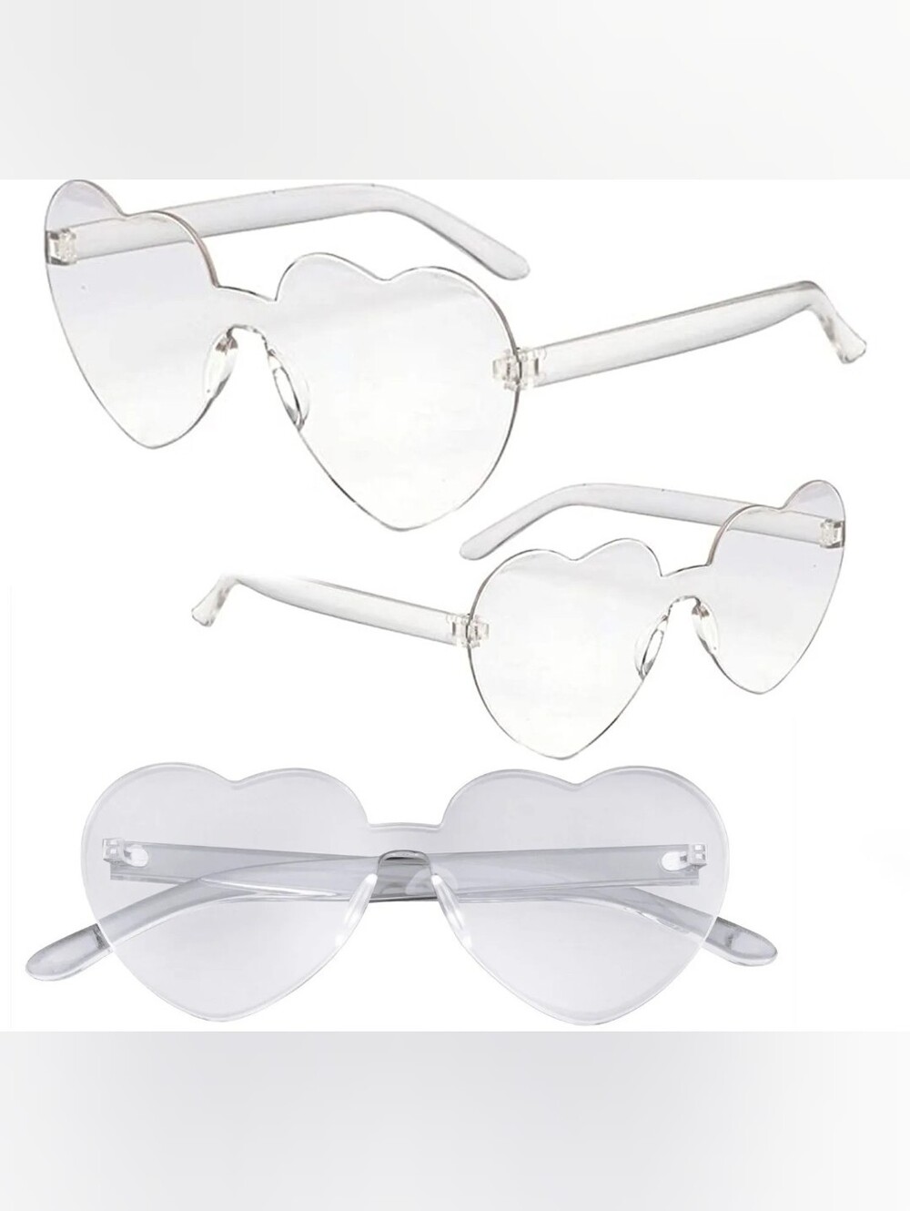 Heart Rimless Sunglasses - Picture 3 of 10